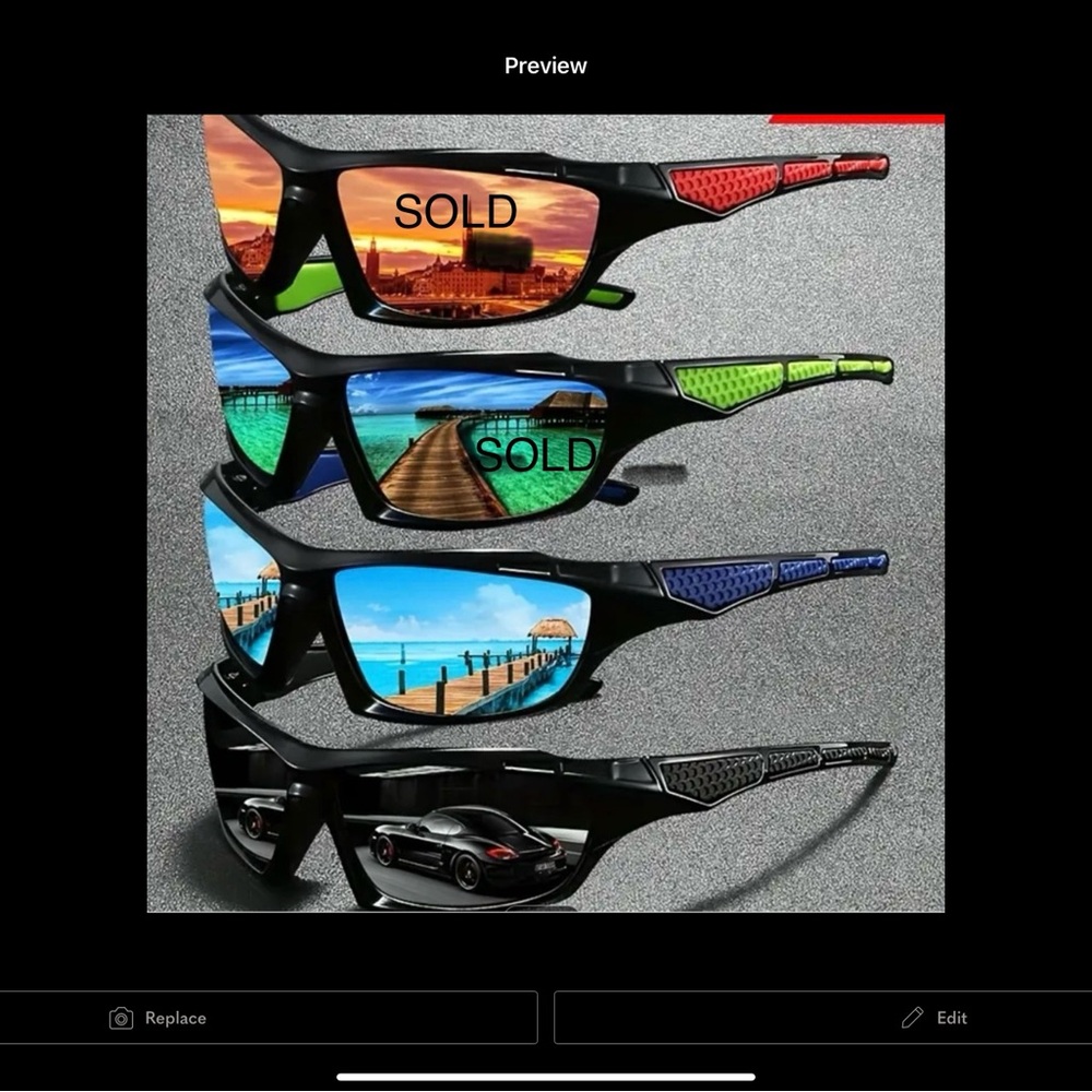 NWOT, Unisex, Polarized, Mirrored, Sport Sunglasses with 4 Colors to chose from.